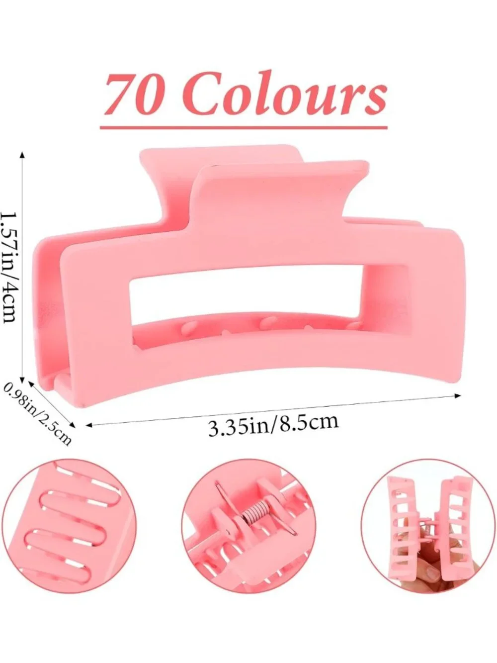 70 Pcs Medium Rectangle Hair Claw Clips - Matte Nonslip Jaw Clips for All Hair